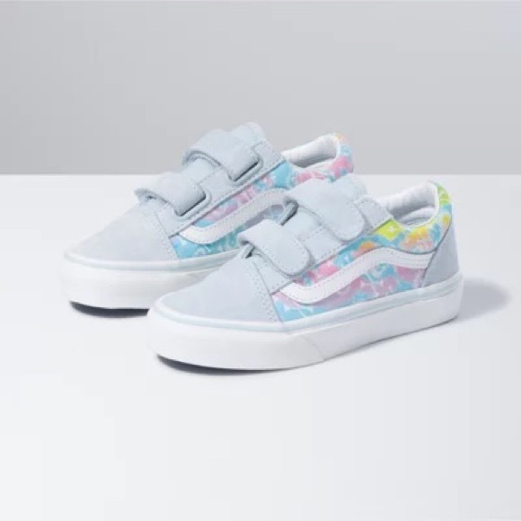 Vans | Kids Tie Dye Old Skool School V Shoe Skull Ballad Blue New 2.5 Girls - Picture 2 of 12